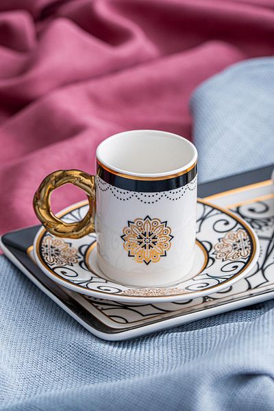 ACAR Francesca 2-Person Porcelain Coffee Cup Set - 90 ml