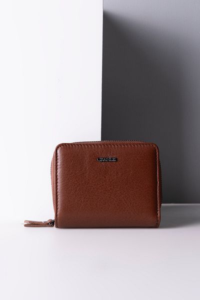 Grande 2822 Genuine Leather Horizontal Snap Fastener Women's Wallet Arsel Taba