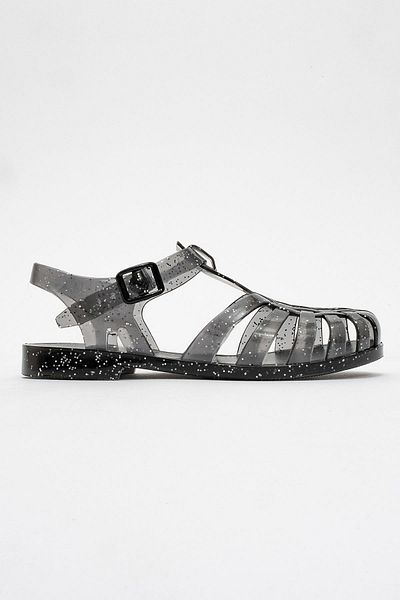 CCWAY AYAKKABI Women's Beach Sandals Black Silvery