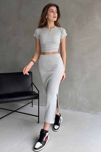 ARONA Kadın Bisiklet Yaka Yırtmaçlı Kaşkorse İkili Takım