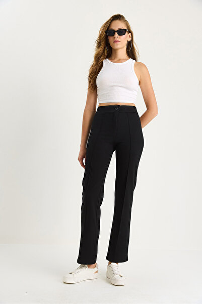 Bianco Lucci Kadın Çima Detaylı İspanyol Paça Pantolon 60283472