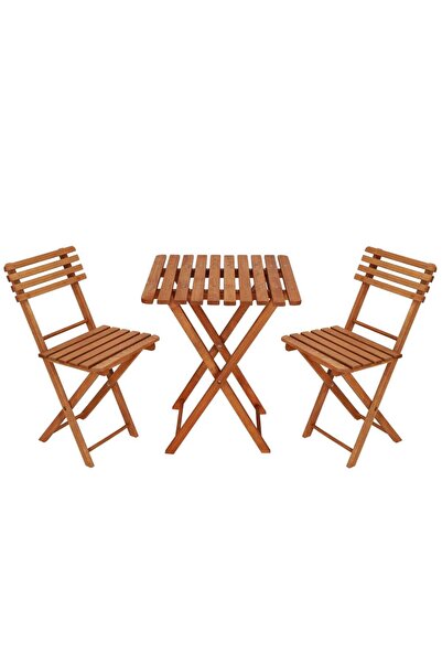 SERSIMO Set mobilier balcon sau terasă din lemn de fag, pliabil, masă 52x51x6...