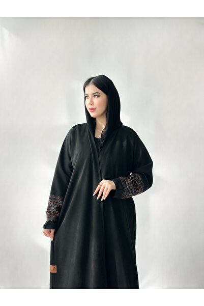 elegant hijab عباية شامواه بألوان الكشمير الأحمر