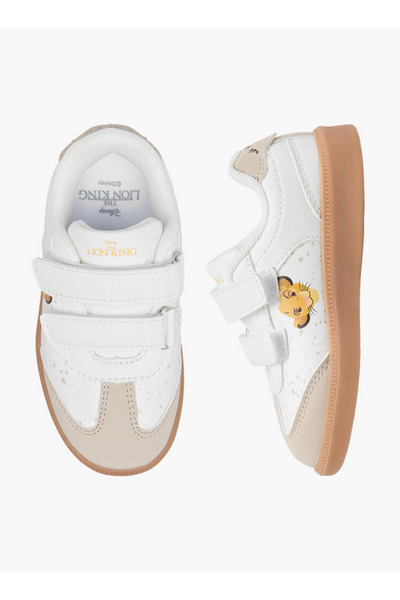 Disney Boys The Lion King Print Sneakers with Hook and Loop Closure