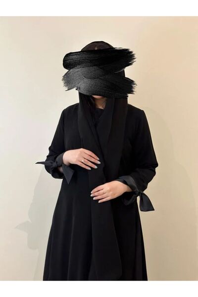 elegant hijab عباية ملكية سوداء