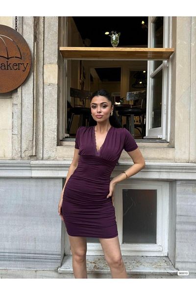 Modafeminen Rochie din dantelă cu mânecă scurtă 583013 OPENMOR