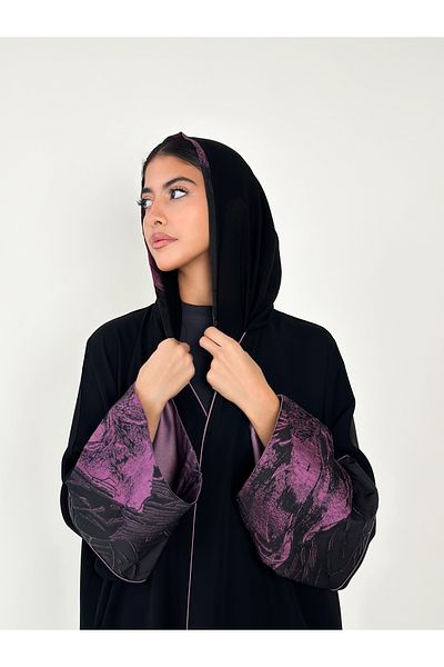 elegant hijab عباية موف مزهر