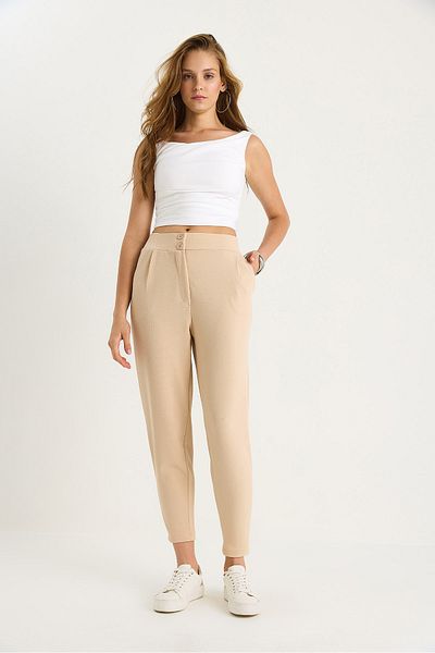 Bianco Lucci Women's Double Button Pocket Detailed Balloon Pants 60283471