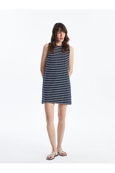 LC Waikiki Lcw Vision Crew Neck Striped Women's Dress