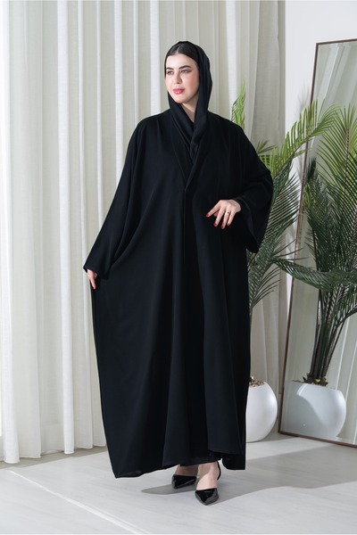 elegant hijab عباية نفحة العنبر - عباية قماش كريب فاخرة