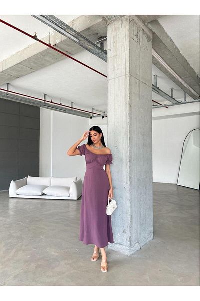 Modafeminen Rochie cu guler Madonna cu mâneci arcuite și elastic MOR582079