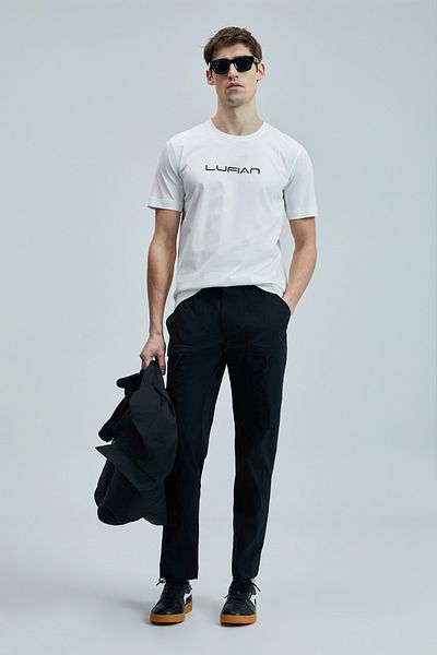 Lufian 111020250 Fusion Modern Graphic T-Shirt Ανδρικό T-shirt Λευκό