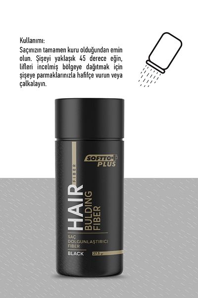 Softto Plus Hair Plumping Instantly Providing Fullness Black Color Fiber 27.5 Gr