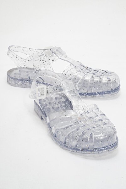 CCWAY AYAKKABI Women's Beach Sandals White Silvery