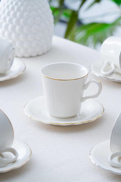 ACAR Regina Gold Teacup Set for 6 People - 210 ml