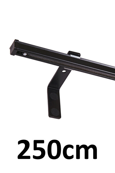 İzen Siyah 250cm Tekli Metal Rustik (90mm) Metal L Duvar Montaj Ayaklı (19mm)...