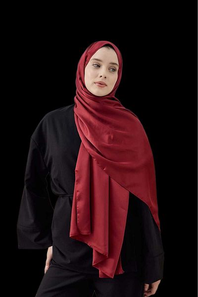 Freeista Burgundy Shawl Silky Series, the Front Is Light Glossy, but the Back Is Matte