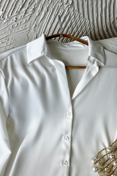 Poliyance Serra White Satin Shirt