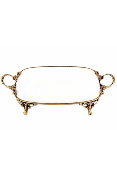 Marka Limoges Paniz Presentation Plate Rectangular with Feet 33X18 cm Antique Wha322