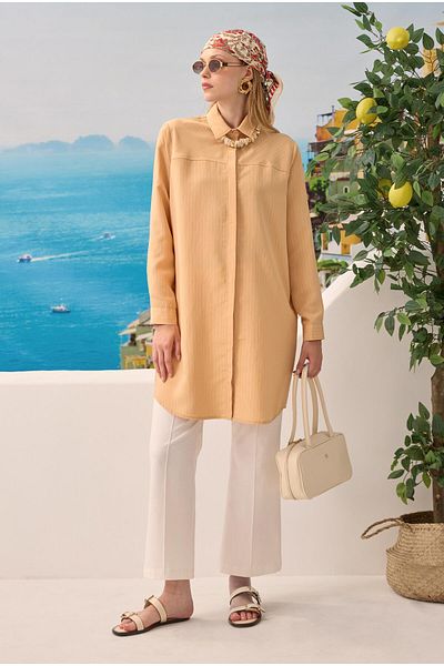 HEQA Robe Verev Striped Shirt Light Salmon