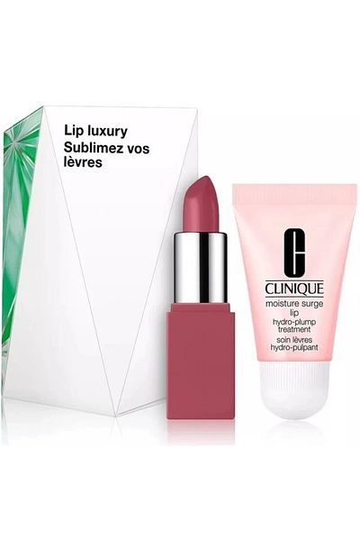 Clinique 2-Pc Lip Luxury Moisture Surge Lip Care 2.3 g / Pop Colour Primer Duo 7 ml Set NIB