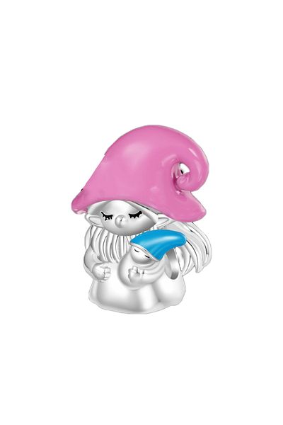 Fubena Mother and Son Bead Charm with Pink Hat
