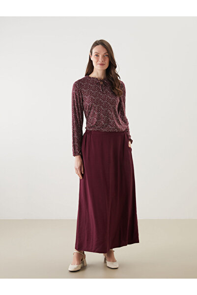 LC Waikiki Nevavm A-Line Women's Skirt with Elastic Waist and Difference in C...