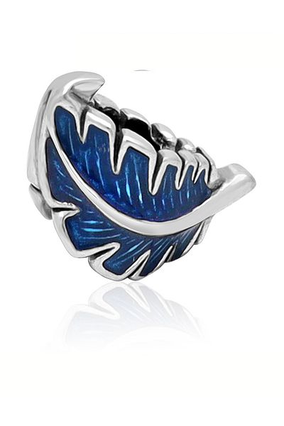 Fubena Blue Leaf Bead Charm