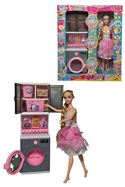 RAF Store Cindy Doll Çamaşır Makineli Oyuncak Model Bebek Seti