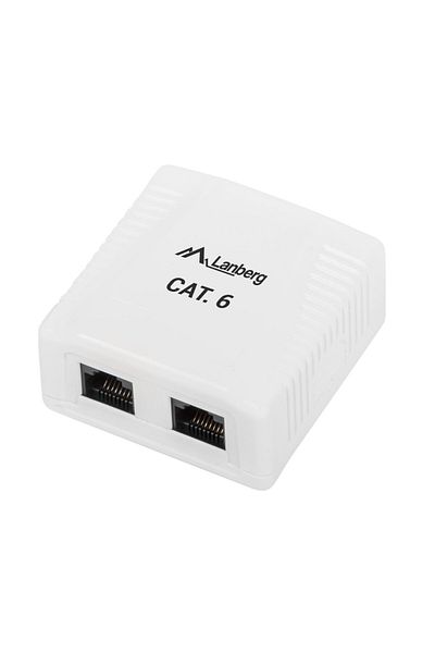 Lanberg Double Prize UTP Cat 6, Neecranata, Lanberg 40425, Apparent Mount, 2 x RJ45, Sunshine