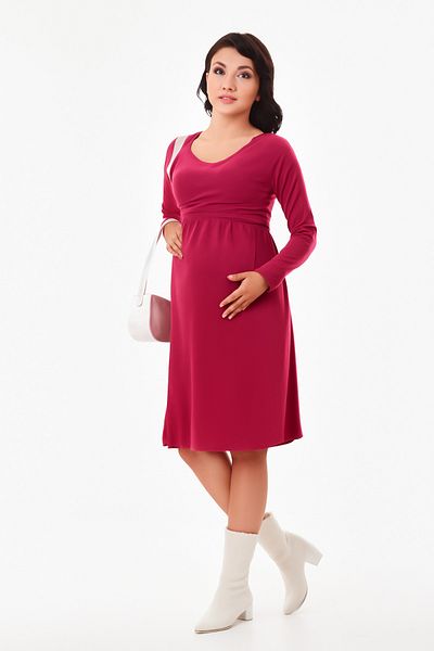 MEGHAN L.A Pink Maternity Breastfeeding Featured Long Sleeve Dress