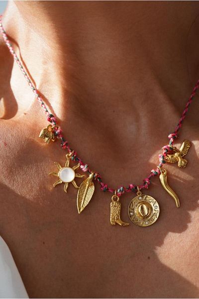 AŞIK ACCESSORIES Lucky Themed Drawstring Charm Necklace