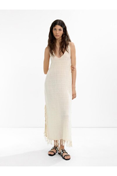 PARFOIS Pamuk ve Keten Karışımlı Uzun Elbise