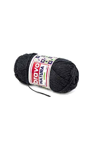 Bravo Natura %100 Koton İplik 100 Gram 200 Metre (Renk Kodu:102) Antrasit
