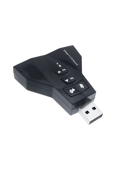 OEM External USB sound card, with 4 3.5 mm Jack ports, 7.1 USB Virtual Channel Sound, black