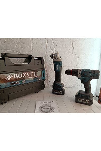 bozyel PROFESYONEL DARBELİ MATKAP-125 MM TAŞLAMA SPRİAL-36 V-ÇİFT BATARYA SET-2 YIL GARANTİLİ