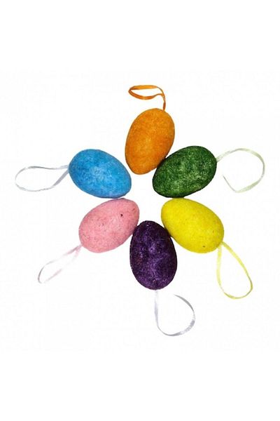 OEM Set oua decorative de Paste, de agatat, set 6 buc multicolore, 5.5 cm