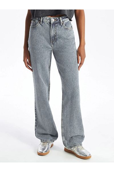 LC Waikiki Pantaloni de jeans pentru femei XSIDE Blue Straight Fit