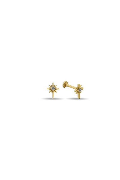 SESERA Taşlı Altın Tragus Piercing