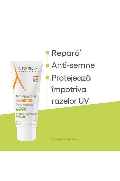 A-DERMA Cremă reparatoare Epitheliale Ah Ultra SPF 50, 100 ml