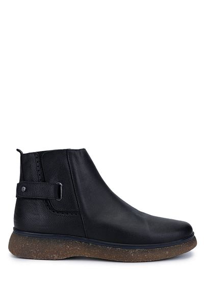 Tamer Tanca Men's Genuine Leather Black Leather Casual Boots