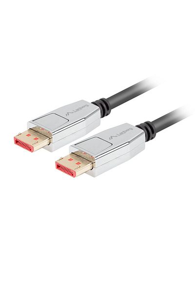 Lanberg Premium cable DisplayPort male to DisplayPort male v.1.4, Lanberg 42898, 1m, 8K 60Hz, HDR, DSC 1.2