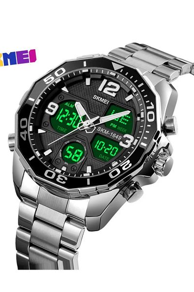 Skmei 1649 Metal Function Led Night Light Men's Wrist Watch