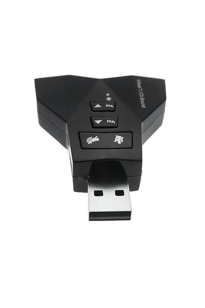 OEM External USB sound card, with 4 3.5 mm Jack ports, 7.1 USB Virtual Channel Sound, black