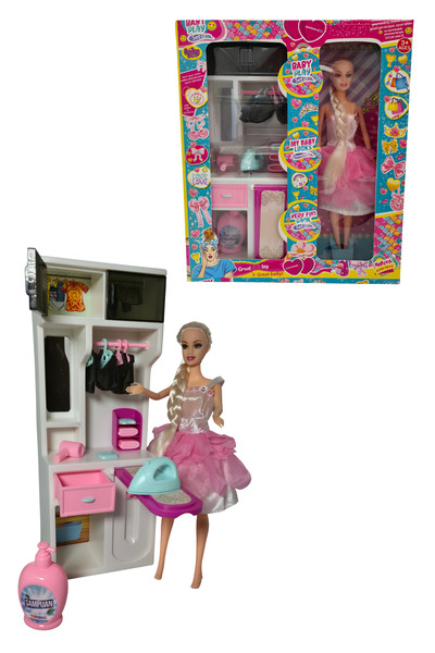 RAF Store Cindy Doll Ütü Masalı Dolaplı Oyuncak Model Bebek Seti