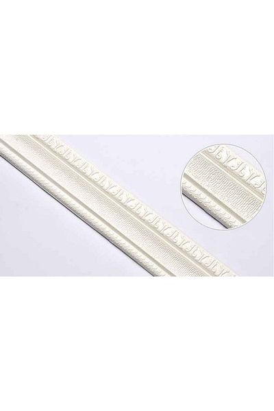 Raffine fashionhome 3D Foam Wall Decorative Waist Line White 230 x 8cm