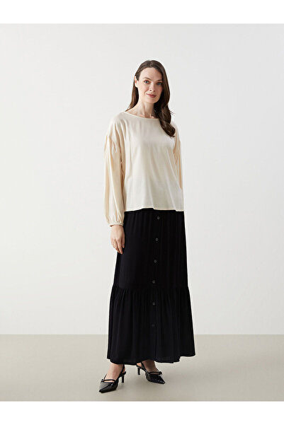 LC Waikiki Nevavm Textured Women's Skirt with Elastic Waist