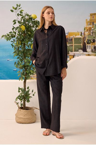 HEQA Relaxed Fit Basic Suit Black