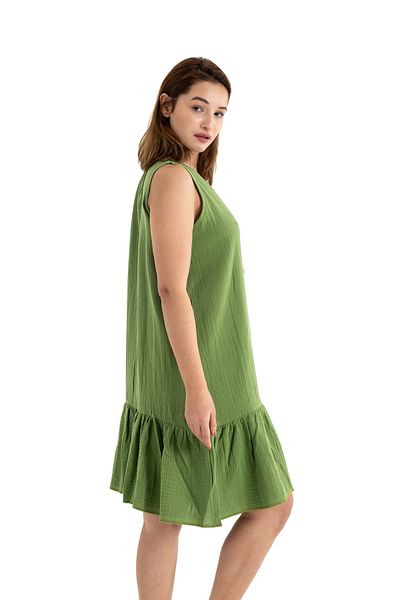 PANCHY CANKY Muslin Thick Strap Detailed 100% Cotton Midi Dress