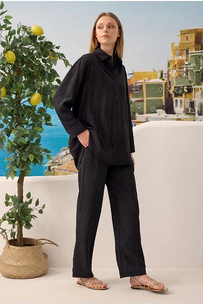 HEQA Relaxed Fit Basic Suit Black